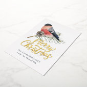  vogel gepersonaliseerde kerst folie feestdagenkaart (Gedraaid)