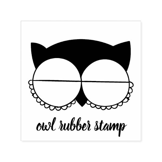 Vogel Gesloten Ogen Uil Zelfinktende Stempel (Design)