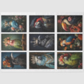  Vogel Gotische Raven King Kroon Decoupage Tissuepapier (Voorkant)