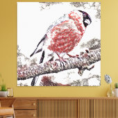 Vogel, Goudvink, Mannelijk Canvas Afdruk (Insitu (Woonkamer))