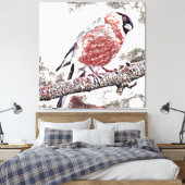 Vogel, Goudvink, Mannelijk Canvas Afdruk (Insitu (Slaapkamer))