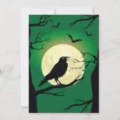 Vogel Halloween Crow Spooky Haunted Party Kaart (Achterkant)