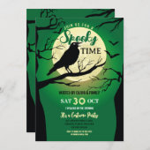 Vogel Halloween Crow Spooky Haunted Party Kaart (Voorkant / Achterkant)
