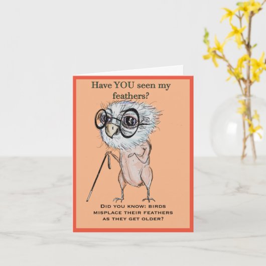 vogel Happy birthday Kaart (Gele Bloem)