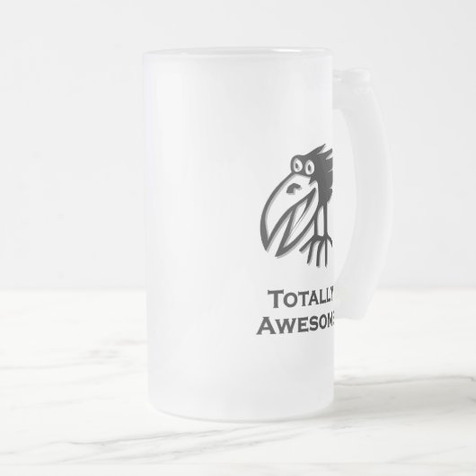 Vogel helemaal Geweldige Matglas Bierpul (Voorkant rechts)