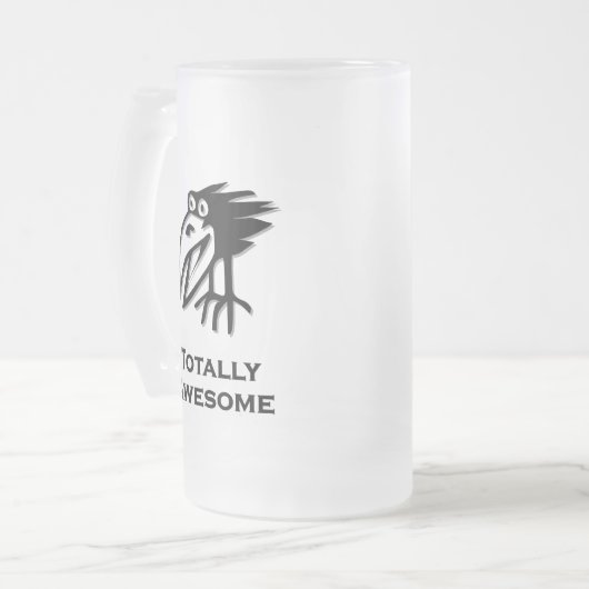 Vogel helemaal Geweldige Matglas Bierpul (Voorkant links)