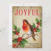  vogel + Holly Leaves Non-Photo Holiday Card (Voorkant)