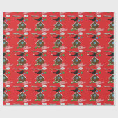Vogel House Merry Kerstmis Cadeaupapier (Vlak)