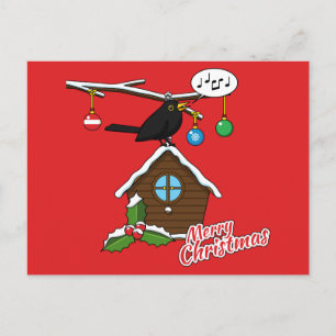 Vogel House Merry Kerstmis Feestdagenkaart