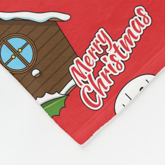 Vogel House Merry Kerstmis Fleece Deken (Hoek)