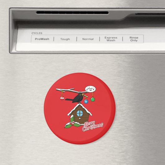 Vogel House Merry Kerstmis Magneet (Insitu (Vaatwasser))