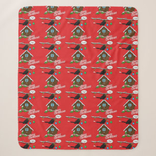 Vogel House Merry Kerstmis Sherpa Deken