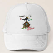 Vogel House Merry Kerstmis Trucker Pet (Voorkant)