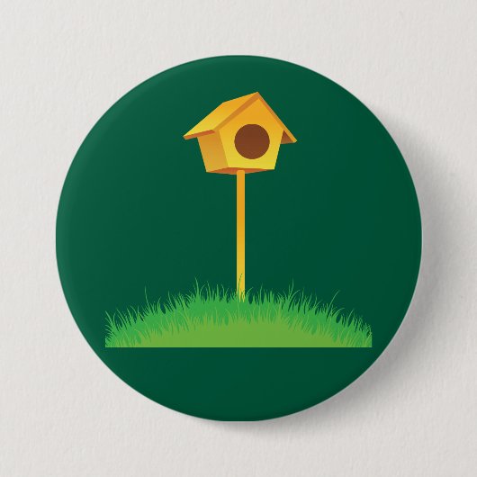 Vogel House Ronde Button 7,6 Cm (Voorkant)