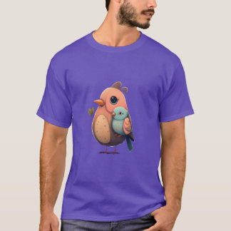 Vogel huisdier eigenaar vogel moeder knuffelen een t-shirt