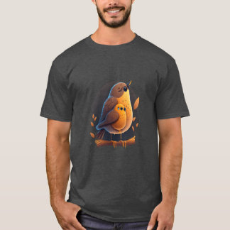 Vogel huisdier eigenaar vogel moeder knuffelen een t-shirt