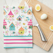 Vogel huizen keukenhanddoeken (Quarter Fold)