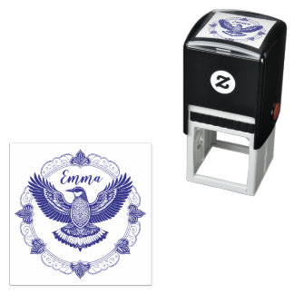 Vogel im Mandala Zelfinktende Stempel