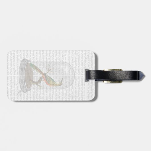 Vogel in Bell Jar Bagagelabel (Achterkant horizontaal)