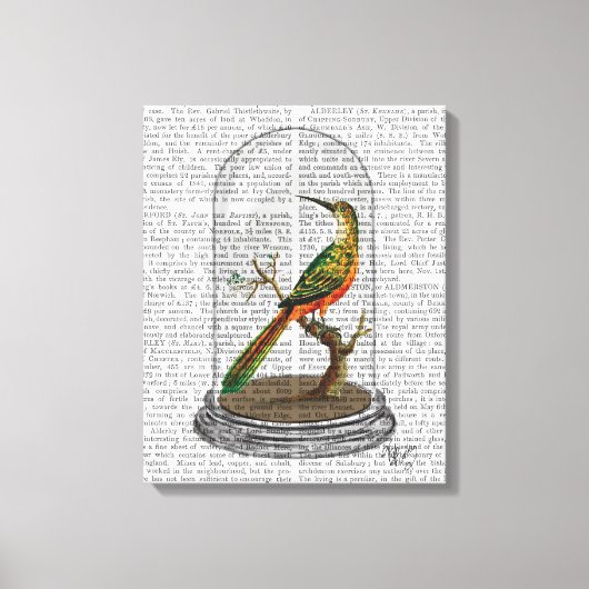Vogel in Bell Jar Canvas Afdruk (Voorkant)