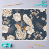 Vogel in bloei marine wit en goud tissuepapier (Craft)