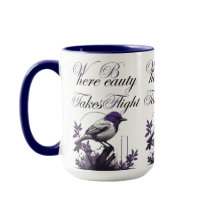 Vogel in bloei | Paarse en grijze harmonie