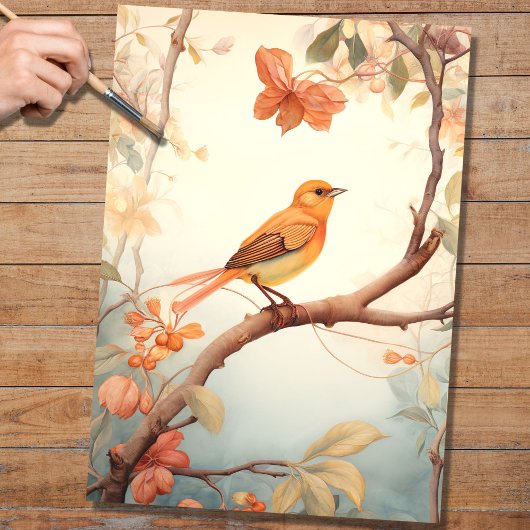 Vogel in Bloemen 5 Decoupage Papier