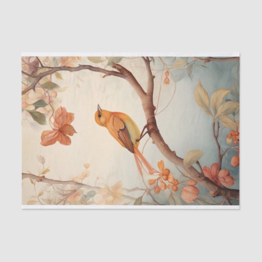 Vogel in Bloemen 5 Decoupage Papier (Voorkant)