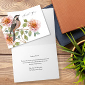 Vogel in bloemen bedankkaart