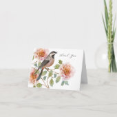 Vogel in bloemen bedankkaart (Voorkant)