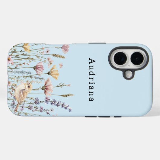 Vogel in bloemen Case-Mate iPhone case (Achterkant (horizontaal))