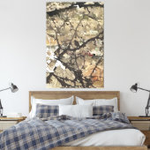 Vogel in boomverrekte canvasafdruk canvas afdruk (Insitu (Slaapkamer))