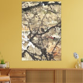 Vogel in boomverrekte canvasafdruk canvas afdruk (Insitu (Woonkamer))
