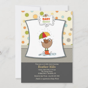 Vogel in Boots Shower-uitnodiging Kaart