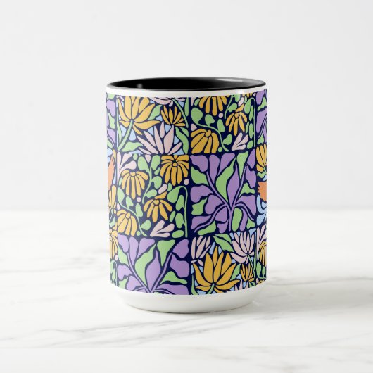 Vogel in botanische Mok (Midden)