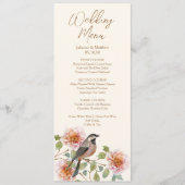 Vogel in Bruiloftsbloemen Menu (Voorkant)