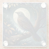 Vogel in de boom glazen onderzetter (Achterkant)