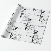 Vogel in de boom van Branch Silhouette Cadeaupapier (Uitgerold)