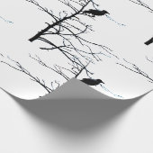 Vogel in de boom van Branch Silhouette Cadeaupapier (Hoek)