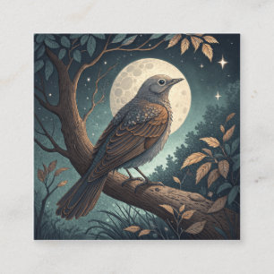 Vogel in de boom vierkante visitekaartje