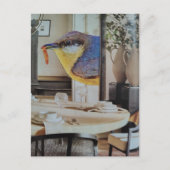 vogel in de eetkamer surreële collage kunst briefkaart (Voorkant)