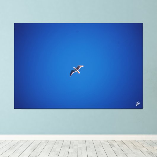 Vogel in de lucht #2 canvas afdruk (Insitu (Houten vloer))