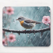 Vogel in de regen muismat (Voorkant)