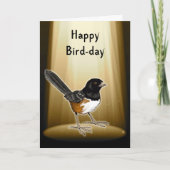 Vogel in de schijnwerpers, Happy Bird Day, woordsp Kaart (Voorkant)