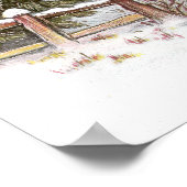 Vogel in de sneeuwwinterscène voor het nieuwjaar poster (Hoek)