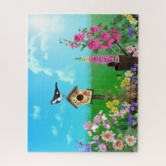 Vogel in de vogeltuin | Kleurrijk Legpuzzel (Verticaal)