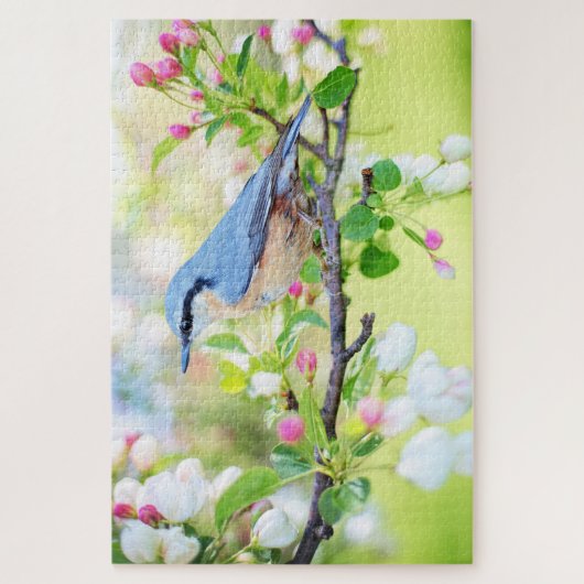 vogel in de voorjaarspuzzel legpuzzel (Verticaal)