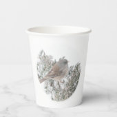 Vogel in de winter Papieren Cup Papieren Bekers (Achterkant)