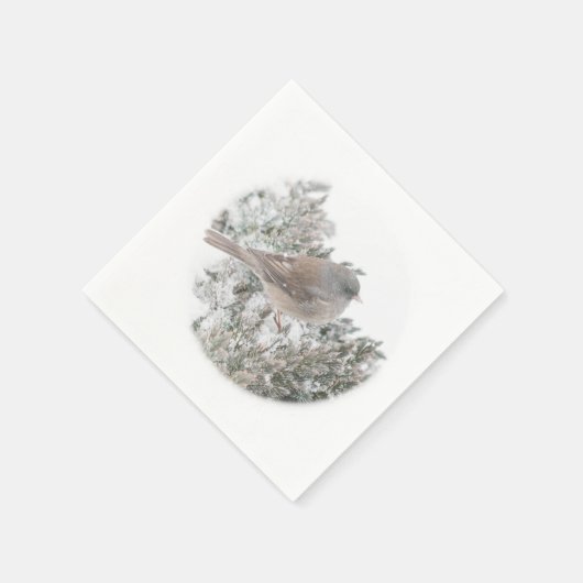 Vogel in de winter Papieren servetten (Hoek)