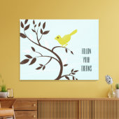 Vogel in een boom canvas afdruk (Insitu (Woonkamer))
